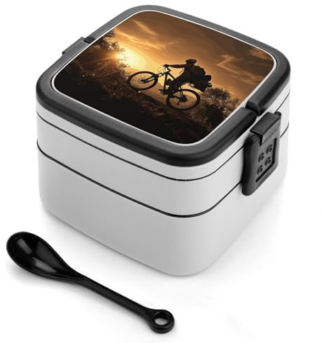 SMAZDFXX Lonchera con tapa hermética y separadores extraíbles para bicicleta de montaña.
