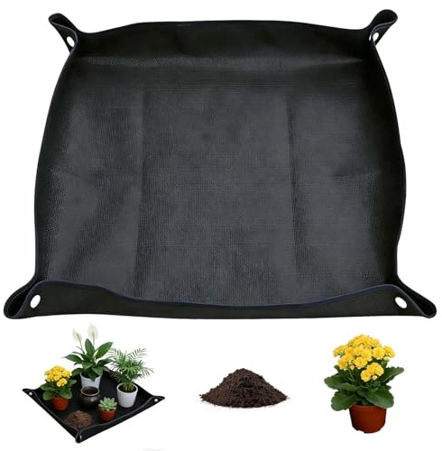 Noviatrix Pflanzmatte, 100 x 100 Groß Umtopfmatte Faltbar | Wasserdichte Gartenmatte Geeignet zum Umtopfen Vermehrung von Sämlingen, Ersetzen von Erde, Beschneiden
