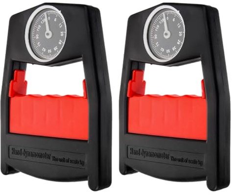 GRIRIW Dinamometro a Presa Meccanico 2 Pezzi, Tester di Forza della Mano Quadrante, Attrezzo Portatile per Allenamento del Polso e Terapia della Mano, Adatto per Fitness e Riabilitazione