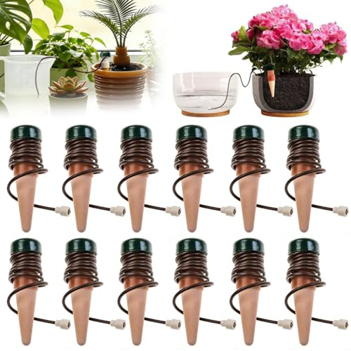 Lot de 12 Distributeurs D'eau pour Plantes D'intérieur, Distributeur d'eau Automatique pour Jardin, Arroseurs d'eau pour plantes d'intérieur Avec Distributeur Eau Plante et Oyas pour Jardin Maison