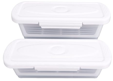 ZJchao Tazón para Masa, Coctelera, Tazón para Empanizar con Bandeja, para Rebozar, 2 Piezas, Recipientes Anidados con Tapa de PP a Prueba de Fugas, Bandeja para Empanizar en el