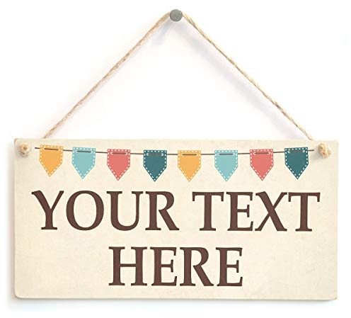 Personalised Custom Text Sign, Pastel Bunting Decor | Flexible custom text for names, quotes or short messages