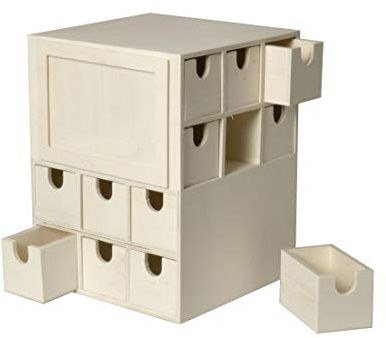 Artemio Adventskalender Cube, 17 x 17 x 22 cm, Holz