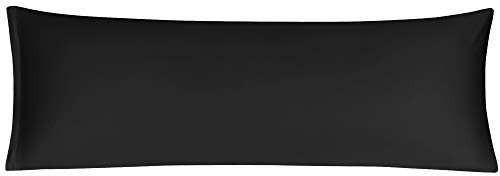 sourcing map Funda Forro Cubierta con Cremallera Cierre para Almohada almohadón 100% algodón Grapas largas 300TC de 1 Pieza Negro Cuerpo (20x60) con Cremallera
