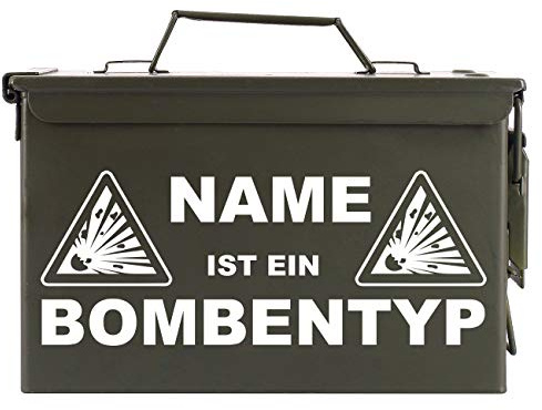 Herz & Heim® Originale Munitionskiste aus amerikanischem Gebrauch mit Aufdruck - Maße 30 x 19 x 15,5 cm Bomben Typ