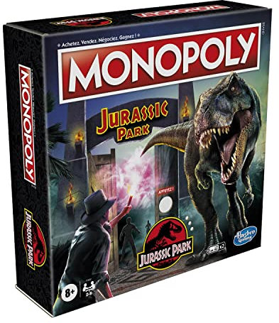 Monopoly : Edition Jurassic Park, Brettspiel für Kinder, ab 8 Jahren, Mehrfarbig, L