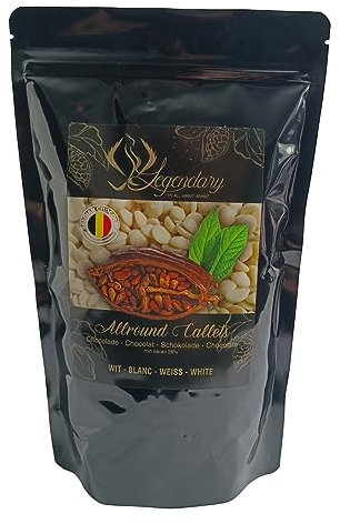 Legendary CALLETS WEIß 1 kg -Original belgische Schoko Drops, für Schokoladen-Fondue und Schoko-Brunnen, Ganache, Glasur, zum Trinken usw.
