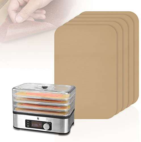 Aieve 5er Dörrfolie für Dörrautomat Fruchtleder kompatibel mit WMF KÜCHENminis Dörrgerät Antihaft Teflon Dauerbackfolie Dehydrator Dürrgerät Blätter, BPA-Frei