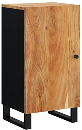 vidaXL Sideboard, Highboard mit Tür, Kommode Beistellschrank mit Eisenbeinen, Wohnzimmerschrank Anrichte, Industrial, Massivholz Akazie