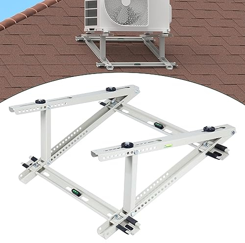 Flehomo Soporte de montaje en techo para aire acondicionado mini split sistema de bomba de calor, soporte de montaje ajustable para techo, soporte de techo resistente para 9.000-24.000 BTU