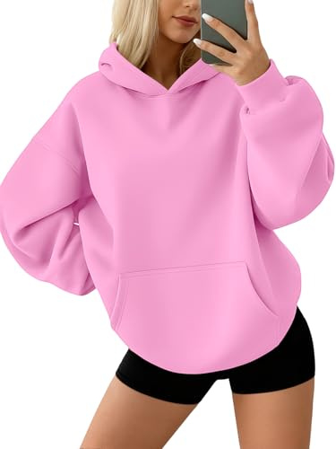 AUTOMET Damen-Sweatshirt, Übergröße, Fleece, Kapuzenpullover, Langarm-Shirt, Pullover, Herbst-Outfits 2024, mit Tasche