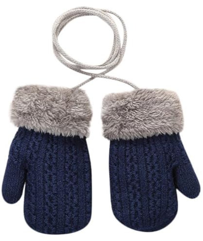 iEasey Kinder Winter Handschuhe für Baby 6-36 Monate Niedlich Kleinkind Plüsch Fäustlinge auf Schnur Dicke Warm Wolle Strickhandschuhe Kinder Schnee Handschuhe Baby Mädchen Jungen Geschenk