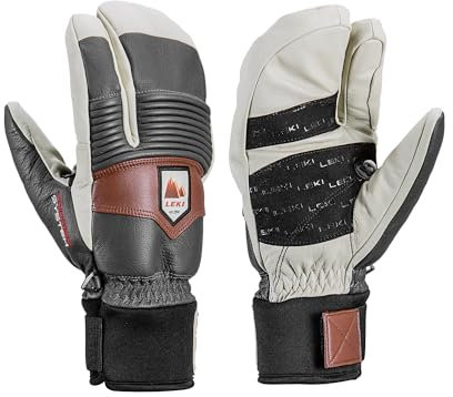 LEKI Patrol 3D Handschuhe, Graphite-Off White-Maroon, EU 9
