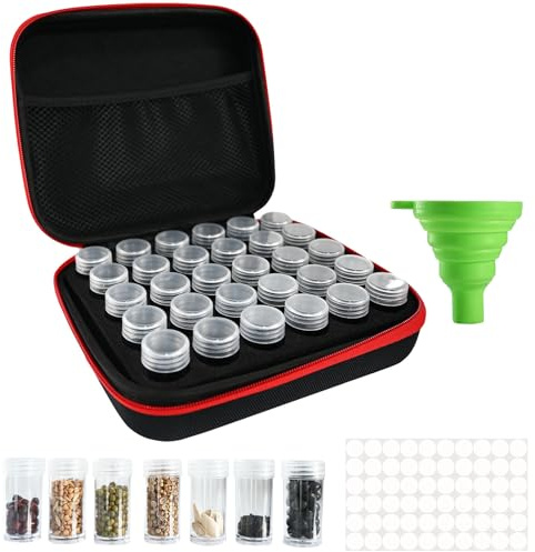 Smaxcn 30 Slots Saatgut Aufbewahrungsbox | Robuste Samen Organizer Aufbewahrungsbox mit Reißverschluss Tasche und Label Aufkleber