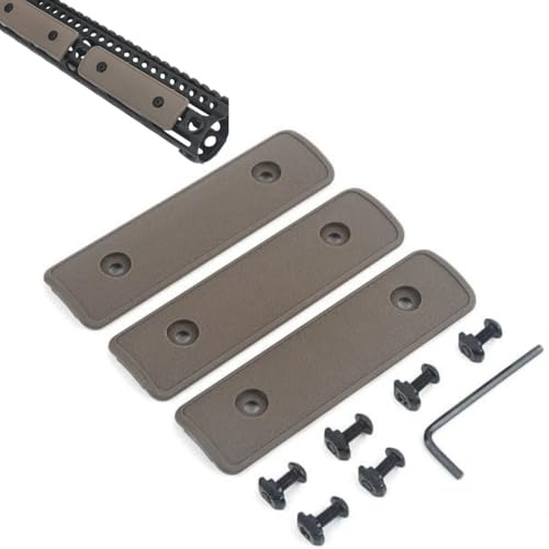 Peminkoo Kit de Montage sur Rail Keymod m-Lok en Nylon et Plastique, 4 Pouces, système Airsoft S-LOT pour couvercles de Rail de Chasse (Tan)