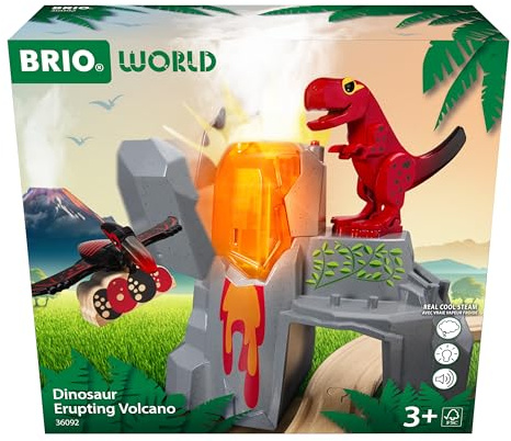 BRIO World 36092 Dinosaurier Vulkanausbruch Spielset ab 3 Jahren
