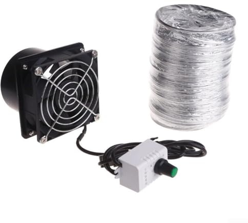 Lioaeust Verstellbarer Abluftventilator mit USB-Anschluss, Rauchabsorber, Abluftventilator für Küche, Badezimmer (Ventilator plus 3 m Rohr)