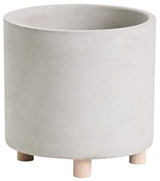 Vaso di Fiori Vaso da Fiori Semplice in Cemento Vaso da Fiori succulento dai Piedi Alti Vaso da Fiori Verde Desktop Creativo Piccola pianta in Vaso Vaso da Fiori Semplice e Moderno(Round)
