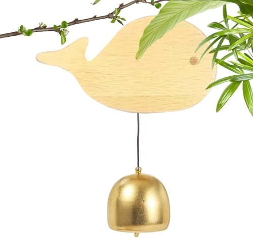 Carillon de porte à ventouse, carillon baleine, carillon d'alerte à ventouse pour porte, oiseau, chat, baleine, sonnettes de porte d'entrée, carillon d'ouverture de porte en bois mignon