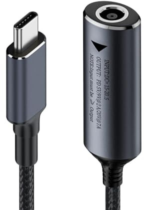 NFHK Cable DC Jack 7.4x5.0mm Input to USB-C Type-C Power 140W Charge Cable for Laptop Phone PD9V 5V 20V
