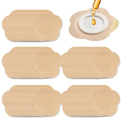 OHREN 50st Selbstklebend Rizinusöl Packung Wrap für Den Bauchnabel, Sehr Saugfähig Spunlace-Tuch Rizinusöl Pads Kompressen Kein Waschen (Öl Nicht im Lieferumfang Enthalten)
