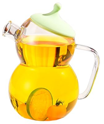 Teiera in vetro da neve, tazza da tè in vetro borosilicato da 1200 ml con brocca di vetro di Natale manuale per il caffè da tè per ufficio a casa caffè (Verde chiaro)