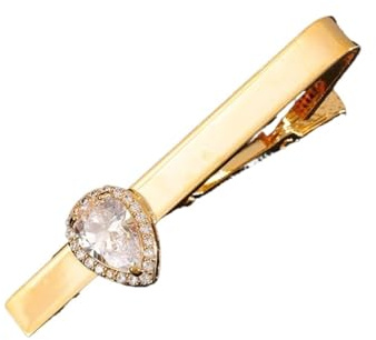 Krawattennadel Krawattenklammer for Herren, modisch, for Hochzeit, Kleid, Krawatte, Zubehör, Schmuck, Wassertropfen, Zirkon, Krawattenklammern for Männer(Gold)
