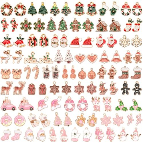 SANNIX 110Pcs Enamel Charms DIY Jewelry Making Charms Pendants for Bracelet Necklace Earring Craft Supplies