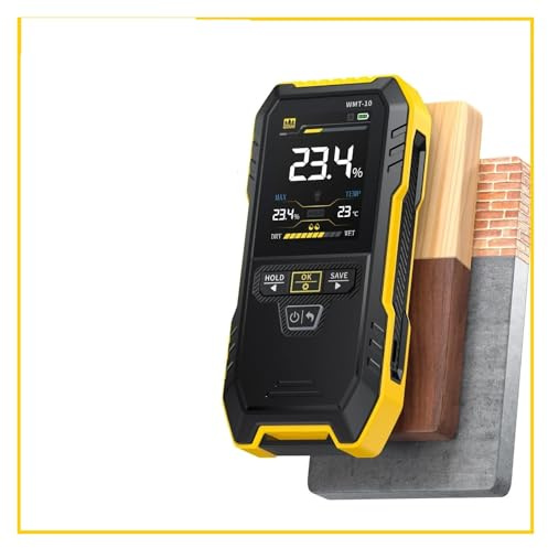 DRAUXI Misuratore di umidità del Legno induttivo Igrometro Rilevatore Senza Contatto for pareti Non distruttivo LCD e avvisi