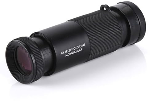 NbgrvB Telescopio monocular para uso en exteriores, compacto, portátil, con gran angular y óptica recubierta de FMC, compatible con fotografía de smartphone, color negro