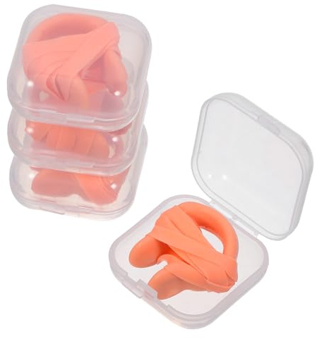 JECOMPRIS Clip Nasali da Nuoto Resistenti all’Usura Cordino Set da 4 Pezzi di Morsetti Nasali Ergonomici e Comodi Portatili per Nuotatori e Sport Acquatici