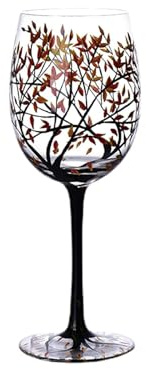 Generico Copas de vino pintadas a mano | Cristalería con árbol de las