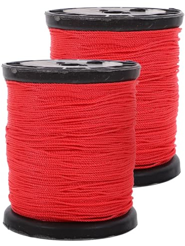NAMOARLY Masonry Nylon Twine for Construction Tools Twisted Sturdy Nylon Line for Bricklaying and Building Projects Red Thread 2 Rolls 70 Pieces 0.195kg