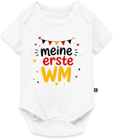 Spreadshirt Meine Erste WM Deutschland Fan Kurzarm Tages Baby Body