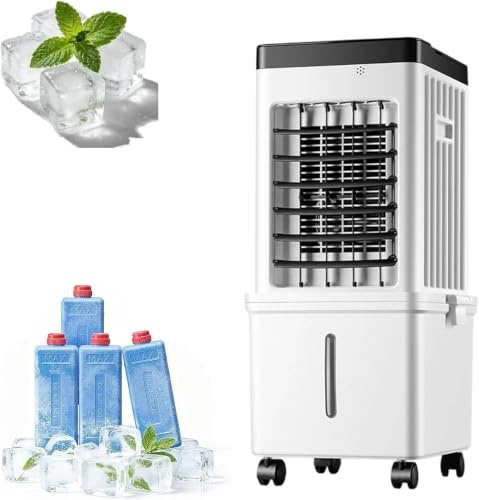 Climatiseur Mobile Sans Évacuation 15L 75W – Silencieux 40dB, 3 Modes (Normal/Naturel/Sommeil), Minuterie 7.5H, Réservoir Amovible & Télécommande – Idéal pour Chambre, Bureau & Salon，1pc