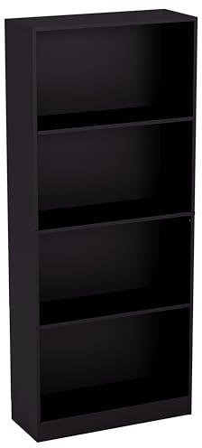 Vida Designs Cambridge Vierfächriges Hochregal, Schwarz, Hölzern, Regalsystem, Ausstellen, Darstellen, Möbelstück, Möbel, Büro, Wohnung, Wohnzimmer