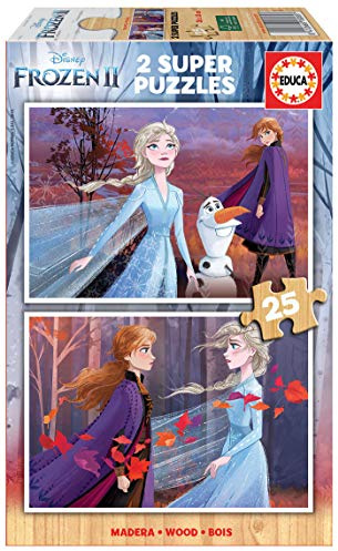 Educa - Holzpuzzle mit 25 Teile | Die Eiskönigin II, Holzpuzzle für Kinder ab 3 Jahren, Frozen 2, Anna und ELSA, Disney (18085)