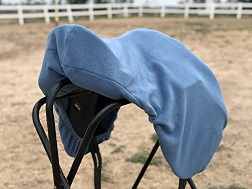 TGW RIDING Englischer Sattelbezug für Pferde, Fleece, verschiedene Farben erhältlich (Kornblumenblau)