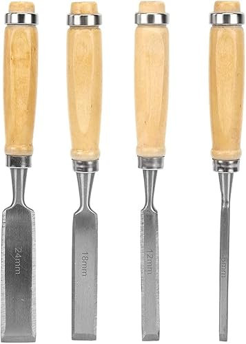 OITTo 4Pcs Carving Knife, Wood Chisel Sets, Chisel Wooden Handle Engraving Tool Set