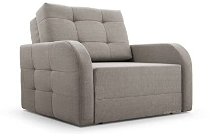 mb-moebel MOEBLO Kindersofa Porto 80 – Schlafsessel Sofa Sessel Jugendsofa Schlafsofa 1-Sitzer Gästebett mit Schlaffunktion und Bettkasten (BxHxT): 101x90x100 cm (Cappucino)