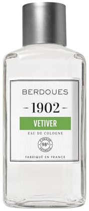 BERDOUES 1902 Eau de Cologne Vétivier, Fraîche et Aromatique Made in France, Parfum femme et homme, Verveine, Romarin, Vétiver, recharge 480ml