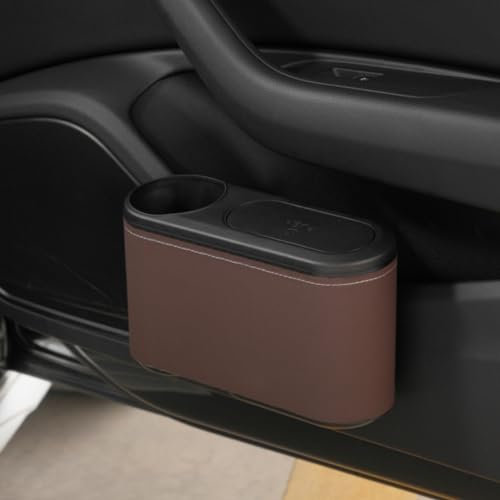 KAZHBI Car rubbish bin,Compatible with DS DS3 DS4 DS5 DS5LS DS6 DS7 DS9,Lid Portable Trash,2-bronw