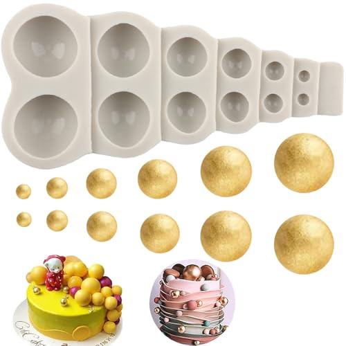 MINFEIDMS Moule en silicone 3D en forme de boule semi-sphérique pour décoration de gâteaux en sucre, pâte à sucre, pâte polymère
