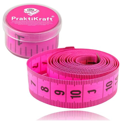 Massband 150 cm - 2 in 1 - cm + INCH Schneidermaßband - Maßband in Aufbwahrungsbox zum skalieren & messen (Pink)