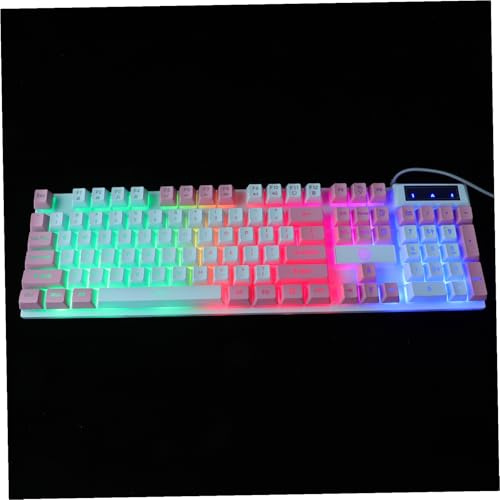 TOGEVAL Tastiera Meccanica da Gioco Cablata e Supporto Pieghevole in ABS 104 Tasti Effetto Retroilluminato Preta Tasti Sospesi per Uso Gaming e Ufficio