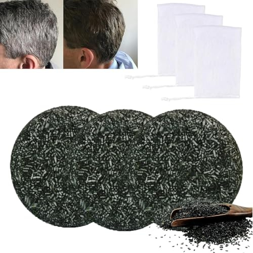 3Pcs Gray Hair Reverse Bar, Mane Gray Reverse Bar with Natural Ingredients, Darkening Shampoo Bar for Gray Hair & Beard, Hydrating Moisturizing Black Hair Soap for Men Women