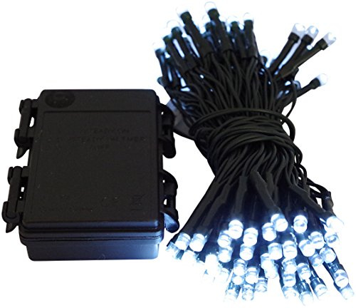 Led Lichterkette Batterie 24 48 96 mit Timer schwarzes Kabel für innen und außen (48er kaltweiß)