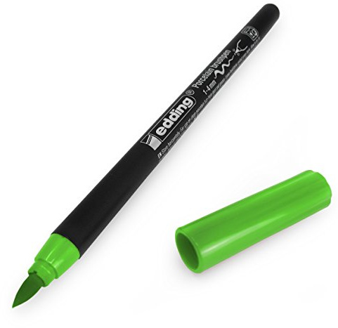 edding 4200 Porzellan-Pinselstift, 1-4 mm Spitze, 1 Stück, Hellgrün #11