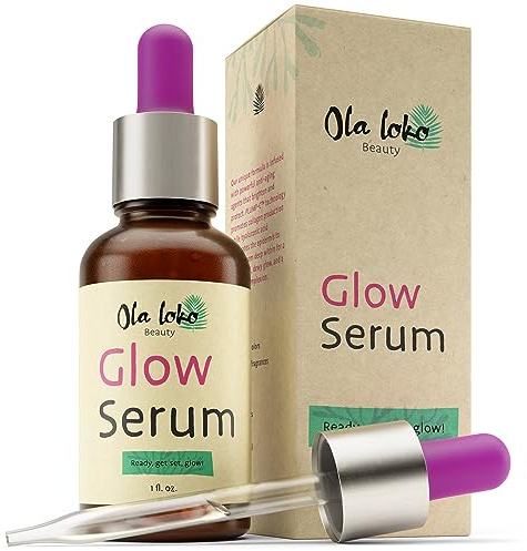 Glow Vitamin C Serum for Face - Brightening Serum with Hyaluronic Acid and Niacinamide, Hydrating Serum with Collagen Boosting - Serums Skincare for Women to Reduce Dark Spots, Simple Serum