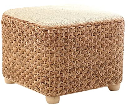 TUOENO Ottoman Storage Footstool Home Living Room Woven Rattan Sofa Hocker Dekoration Möbel mit Abdeckung Großer Stauraum for Aufbewahren von Spielzeug Starke Tragfähigkeit, Wechselschuhe Bank